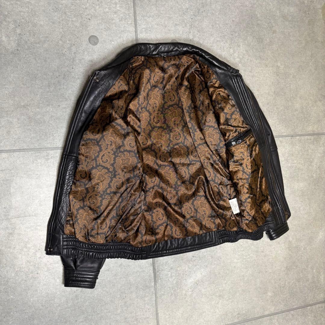 レザージャケット　ボンバージャケット　フライト　羊革　A-2　ペイズリー　90s