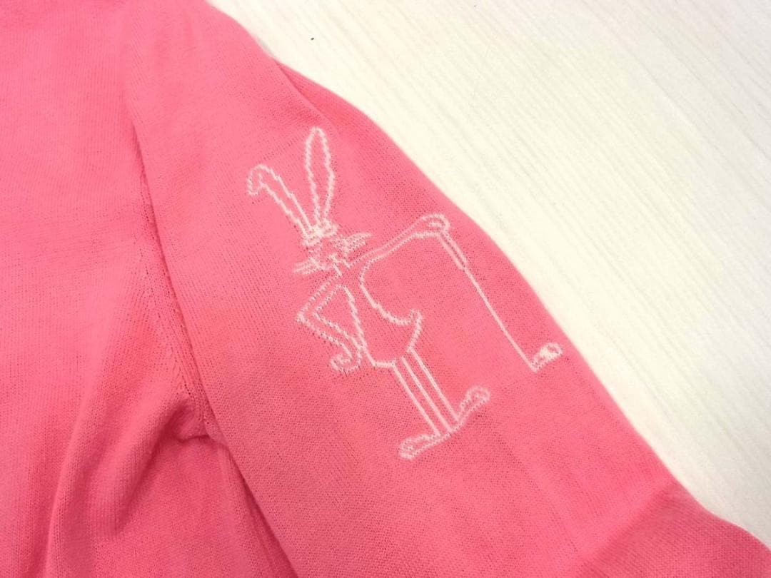 パーリーゲイツ　 ロゴ　Vネック　ニット セーター　ストロベリーピンク　L　2