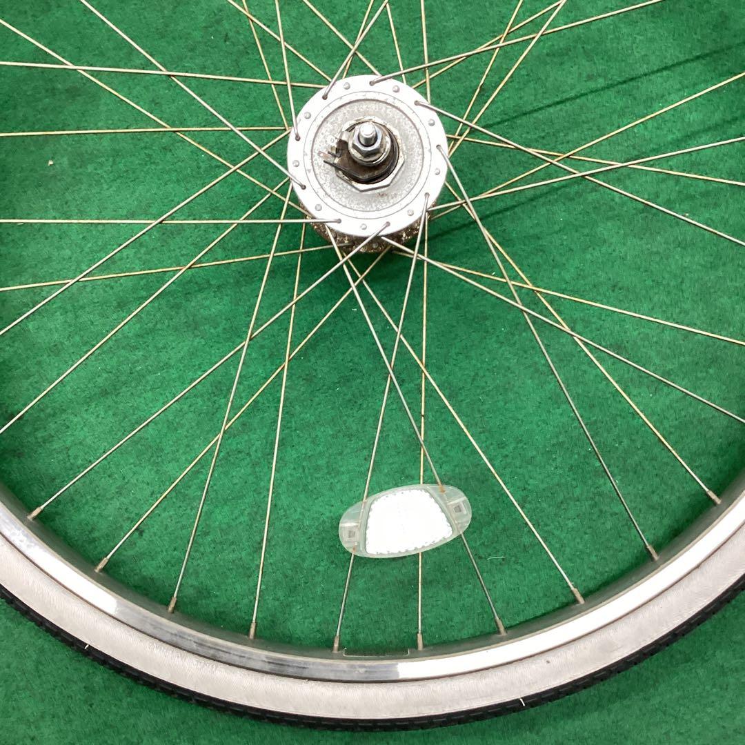 ステンレスリム　前輪　24x1-3/8 タイヤ付　ハブダイナモ　J2端子