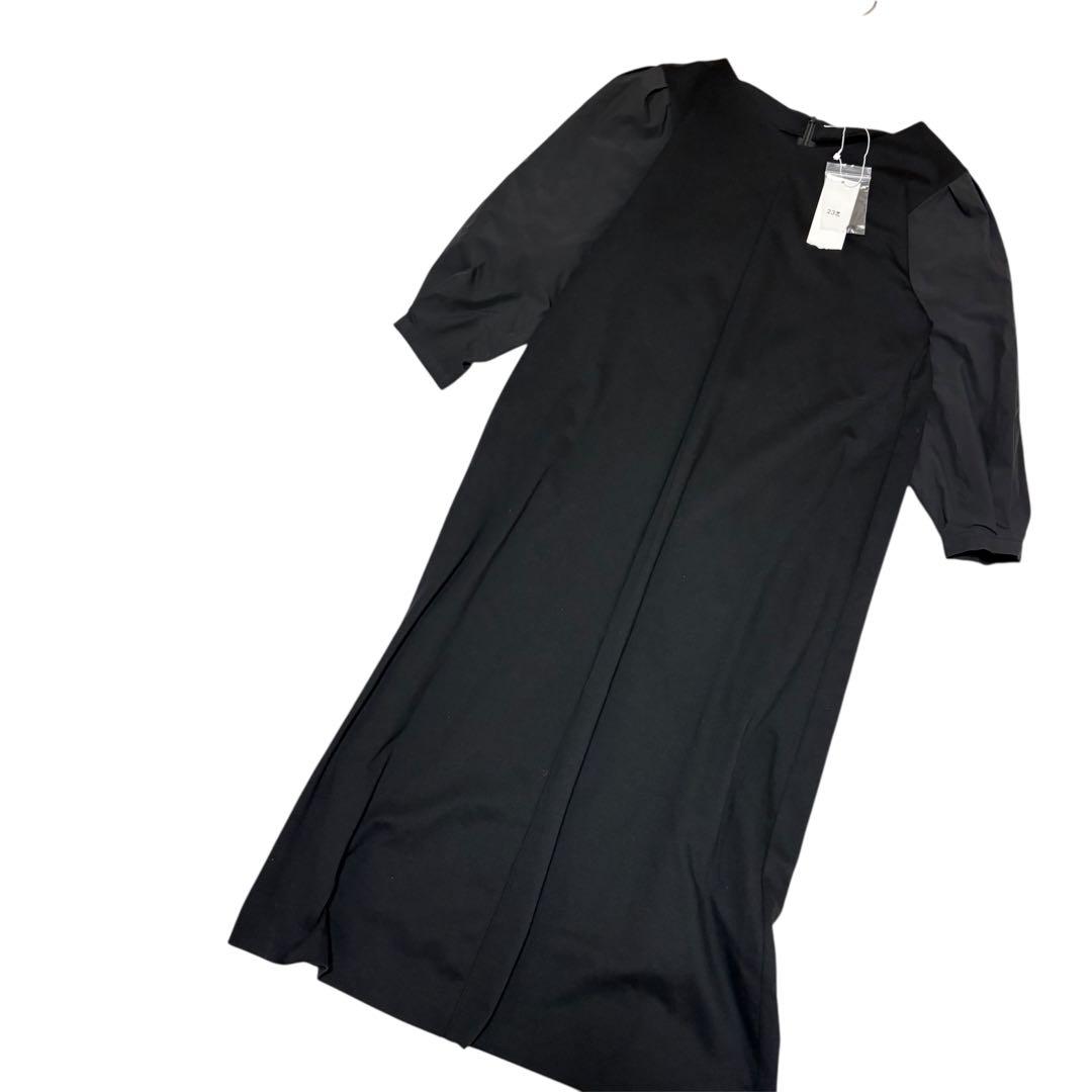 タグ付新品✨23区　シンプル　ブラック　ロング　フレア　ワンピース　ペチコート付