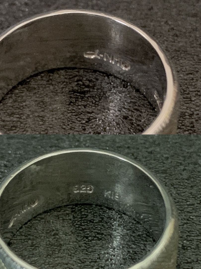 あさひ　リング　指輪　d-NH 925 K18 金箔　布目象嵌