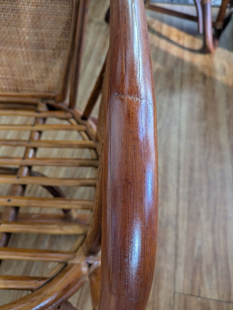 HI-　ラタン　チェア　２脚セット　リラックス　レトロ　アンティーク