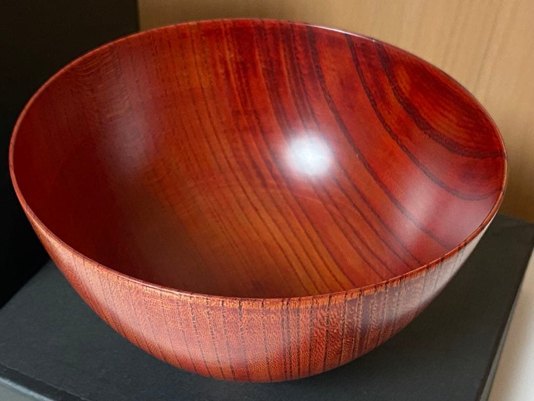 山中漆器 喜八工房 汁椀 （小） ペア 欅 天然木 飯椀 漆器 フリーボール