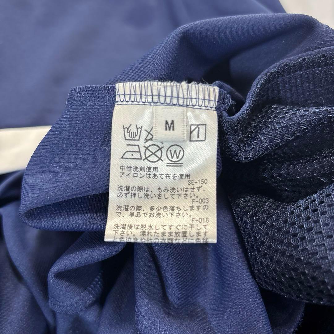 ジュンアンドロペ　モックネック　ノースリーブワンピース　ネイビー　メッシュ　M