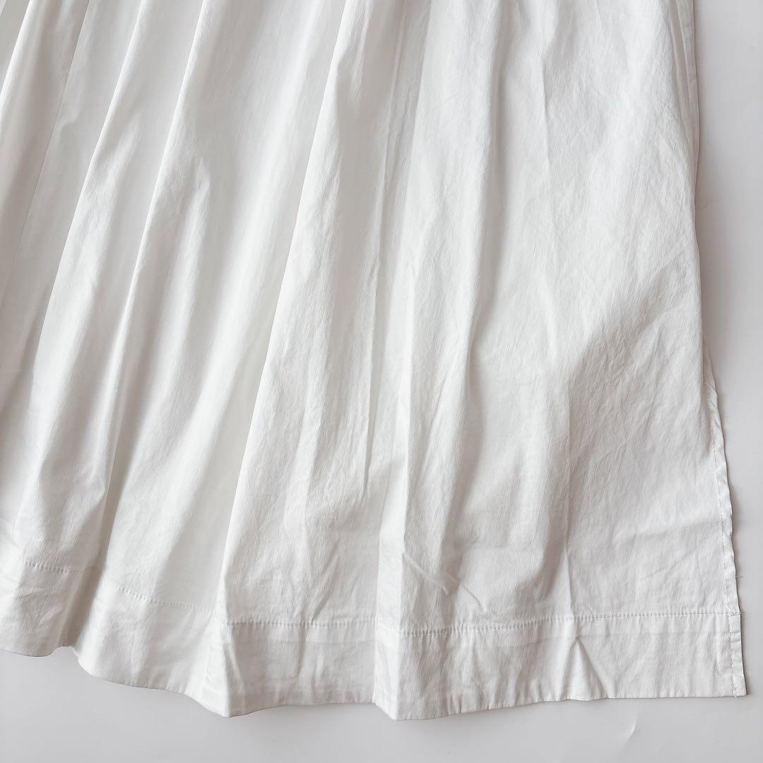 CADUNE サイドギャザーワンピース 白 ロング ベルト付き