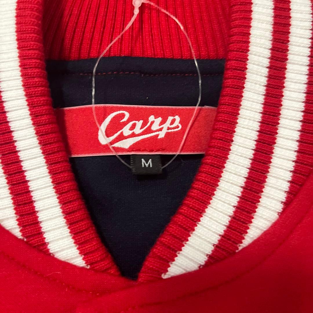 広島カープ　Carp 刺繍ロゴ スタジャン　Mサイズ　赤　紺