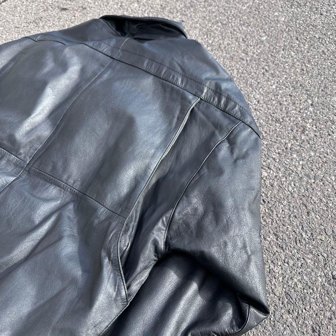 【美品】 Valentino uomo レザーブルゾン old 黒 最終値下げ