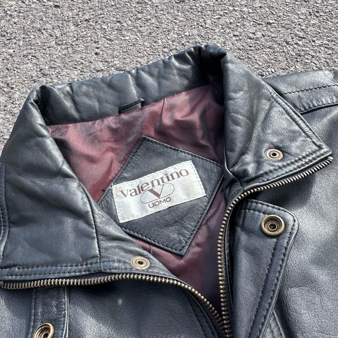 【美品】 Valentino uomo レザーブルゾン old 黒 最終値下げ