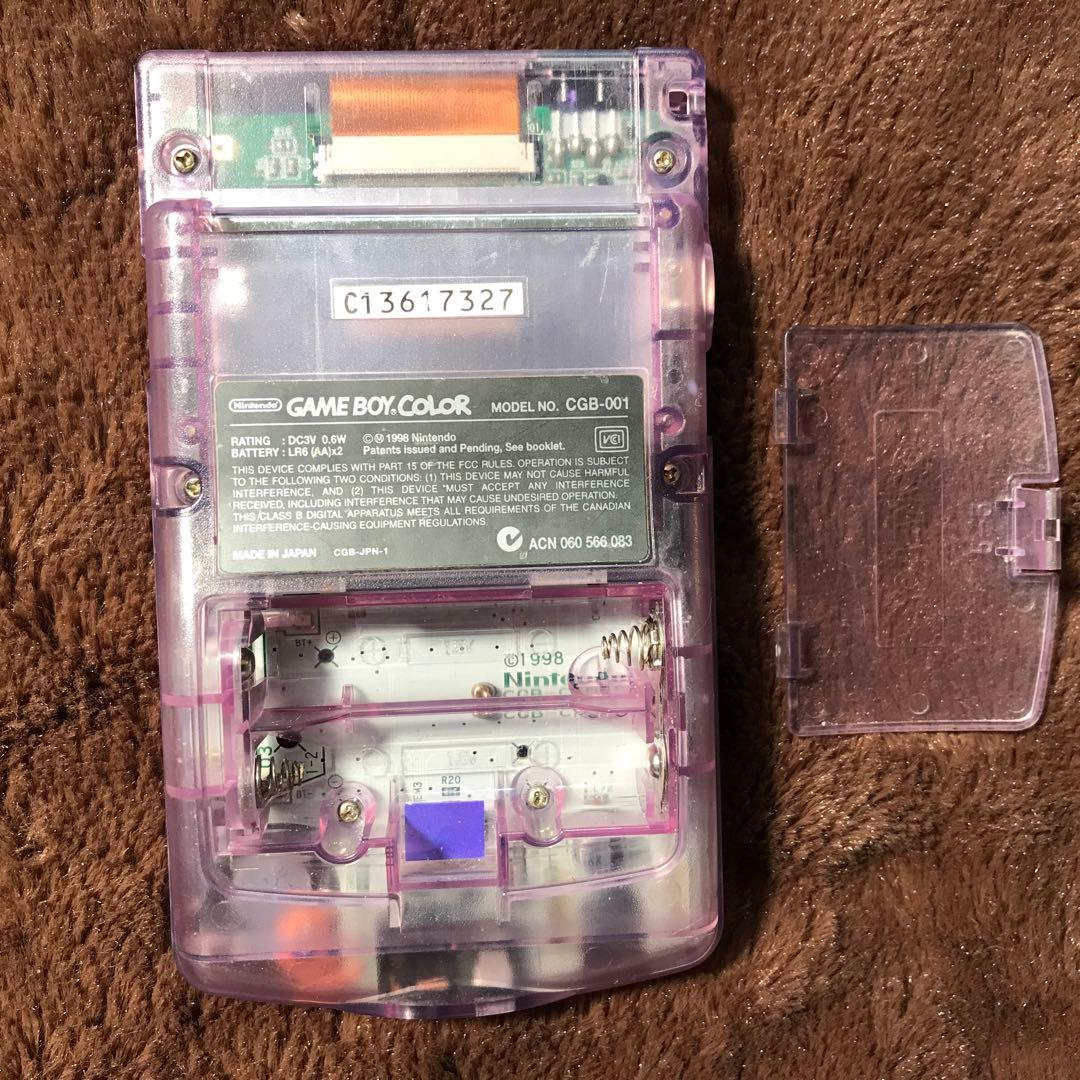 任天堂ゲームボーイカラー　クリアーパプル新品スクリーンレンズ、新品スピーカ
