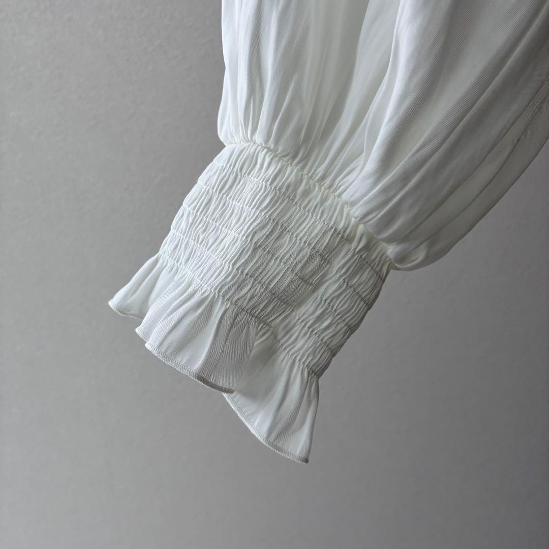 新品タグ付 sov. ソブ デザイントップス ブラウス リボン ホワイト 日本製