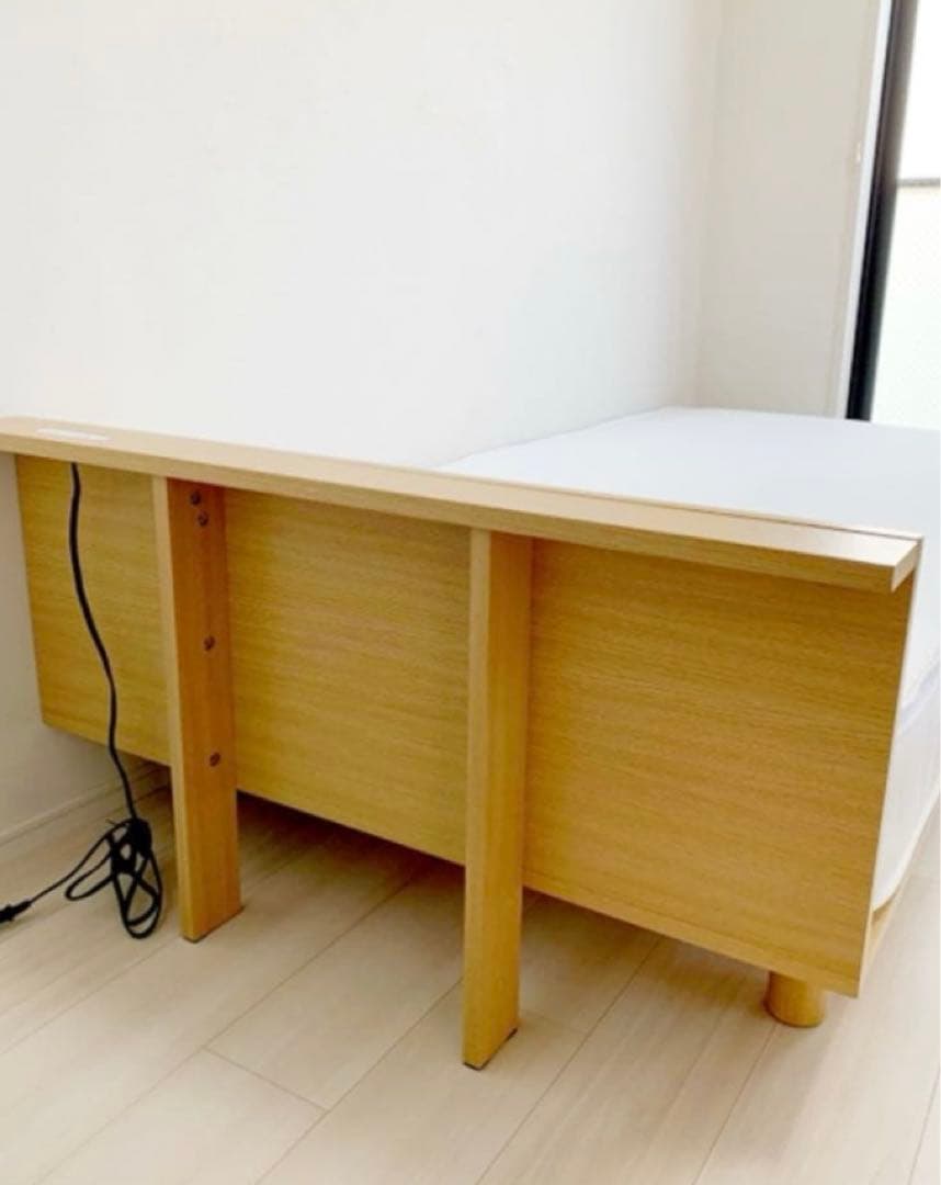 早い者勝ち　ReCENO製 木製フロアベッド シングル　ヘッドボード付き