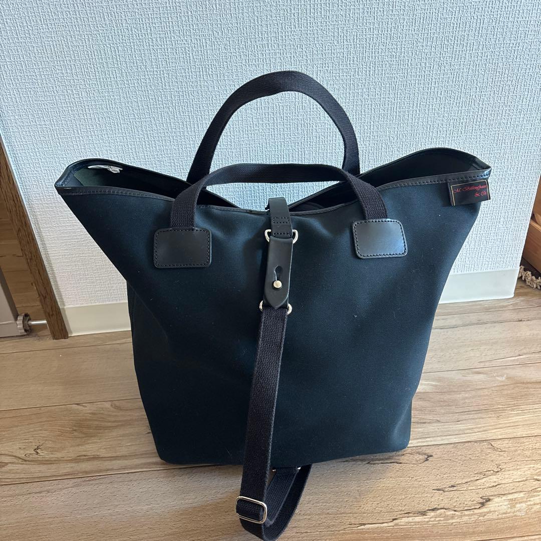 良品 ビリンガム ワンショルダースリング ブラック英国製 2WAY トートバッグ