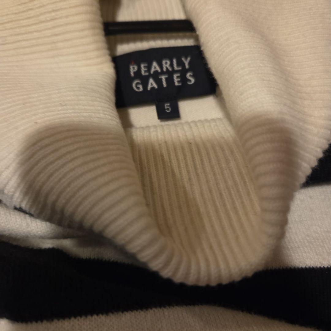 PEARLY GATES ストライプ ハイネックセーター