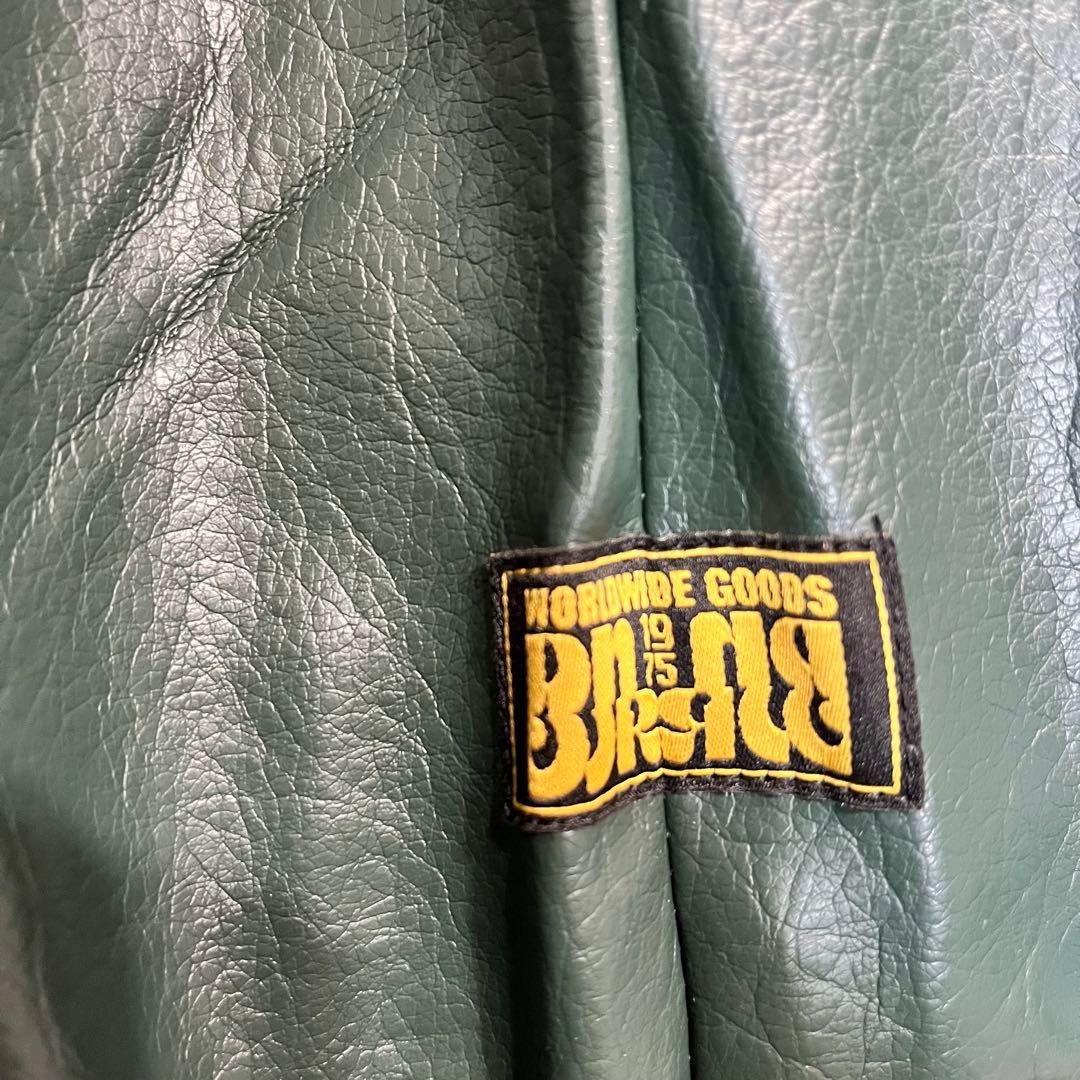 希少カラー✨️ZARA ザラ フード付きフェイクレザージャケット　グリーン　XL