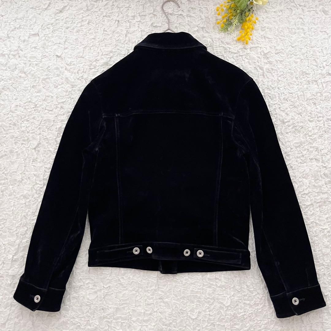 ザラ　フロッキー　ベルベット調ジャケット　S ネイビー　メンズ　春　羽織