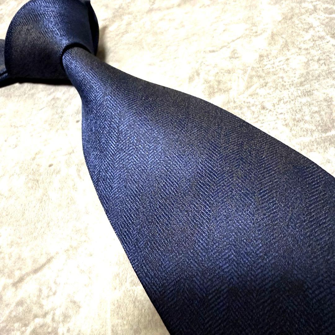 【✨美品✨】Dior ディオール ネクタイ ネイビー ソリッド 無地 希少 紺色