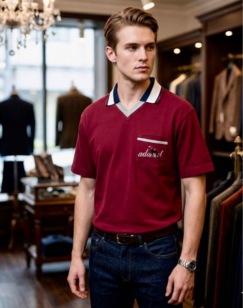 新品 タグ付き adabat メンズ ポロシャツ ゴルフウェア 半袖 L