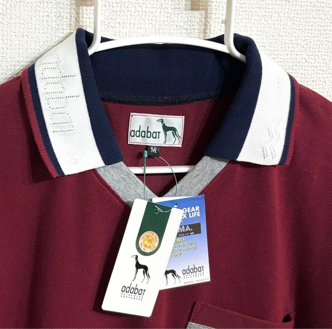 新品 タグ付き adabat メンズ ポロシャツ ゴルフウェア 半袖 L