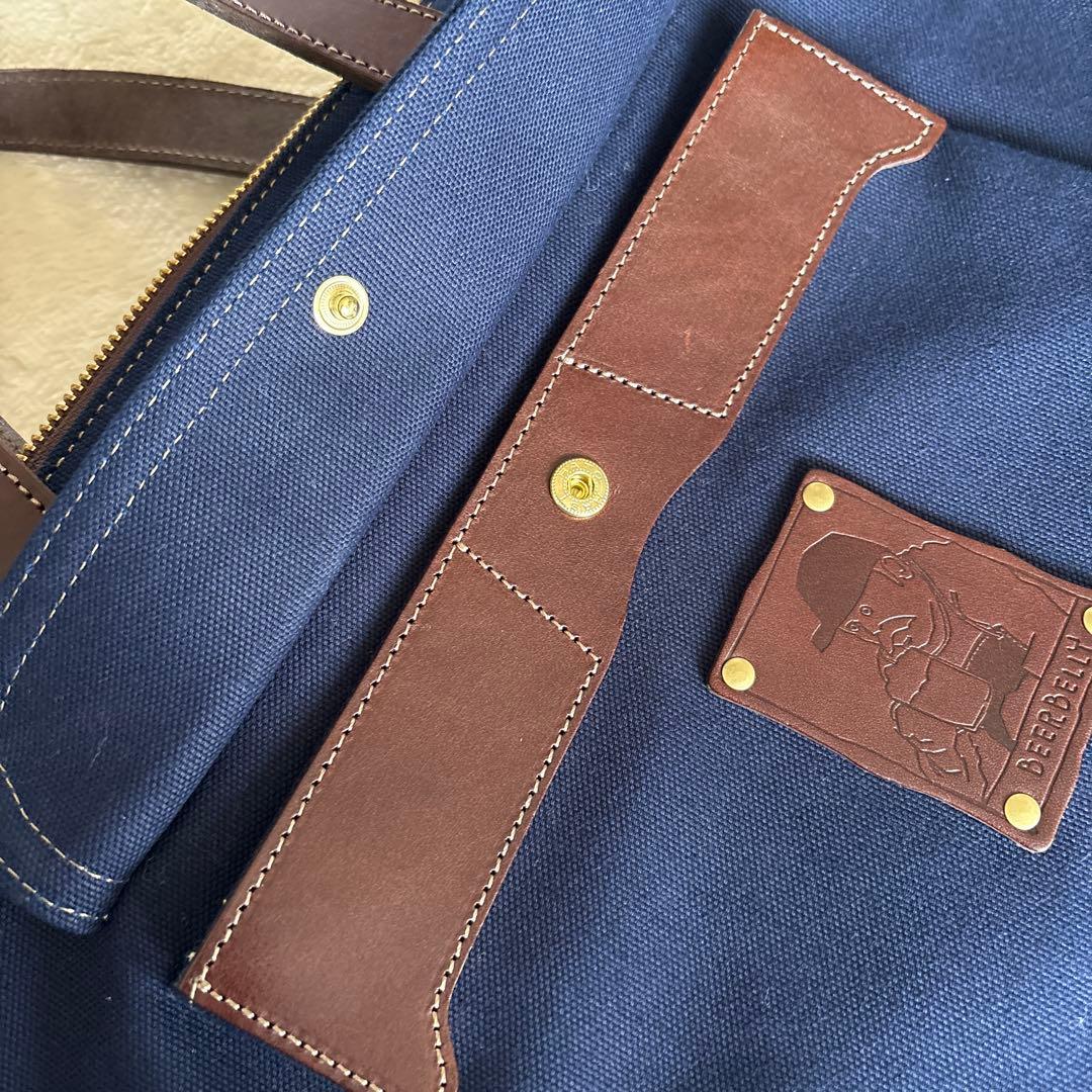 BEERBELLY ビアベリー 2WAY トートバッグ キャンバス×本革