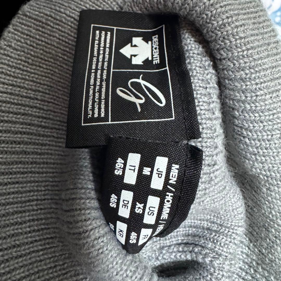 DESCENTE GOLF デサントゴルフ ロゴ ウール タートルニット 黒 M