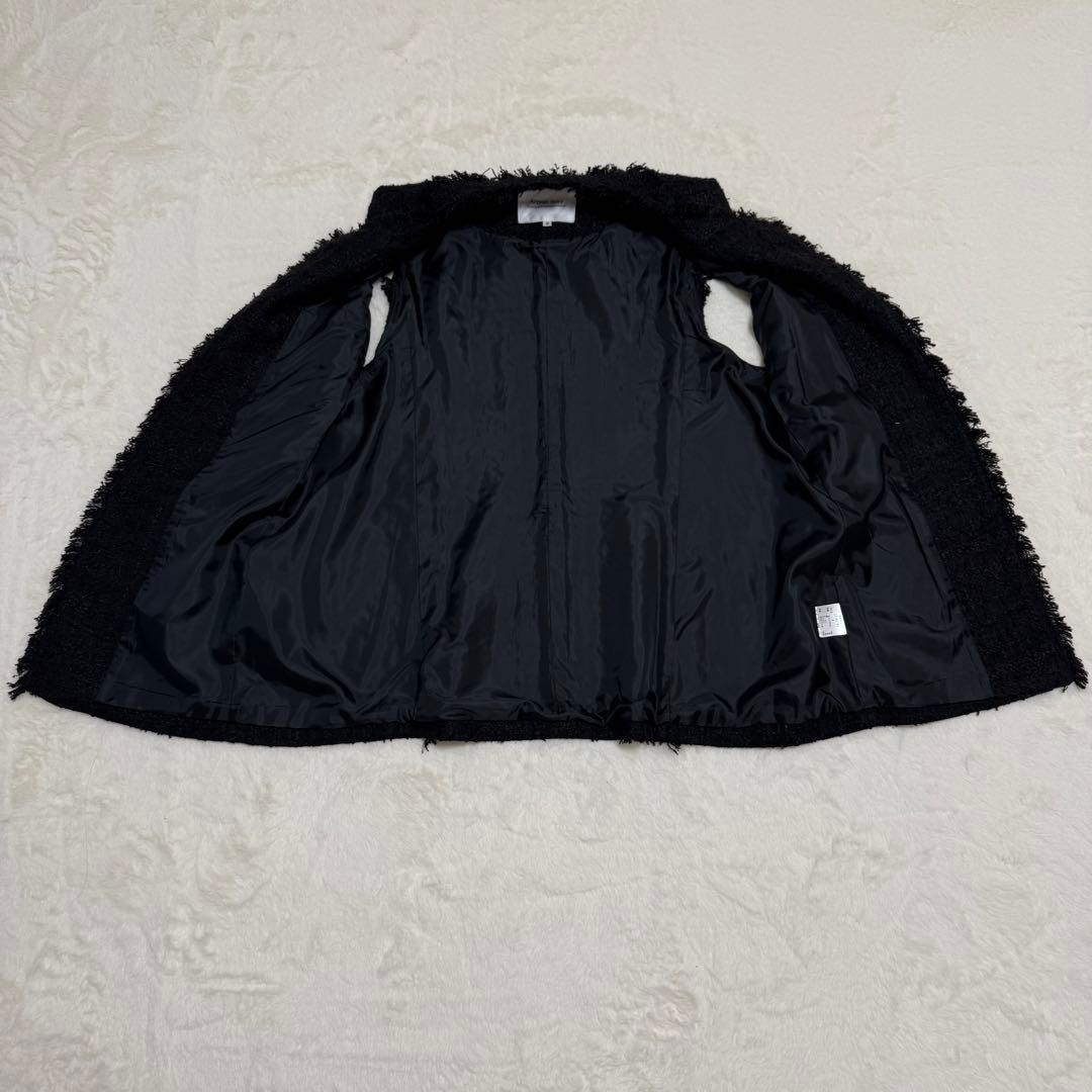 【未使用級】arpege story 金ボタンツイード　ペプラムジレ　黒　M