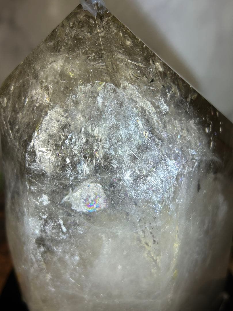 超ビック❣️⭐️スモーキークオーツ　ダブルポイント　爆虹♡木の専用台座つき 4kg⭐️