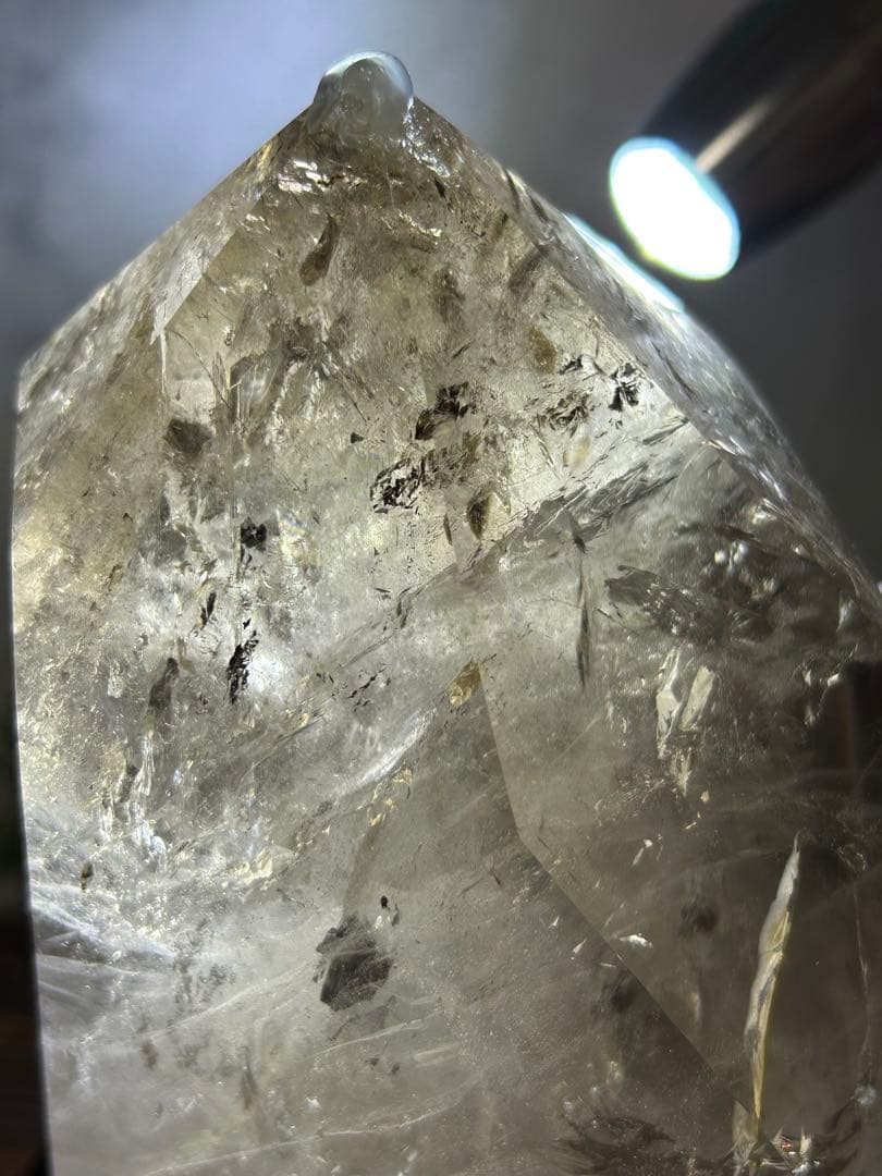 超ビック❣️⭐️スモーキークオーツ　ダブルポイント　爆虹♡木の専用台座つき 4kg⭐️