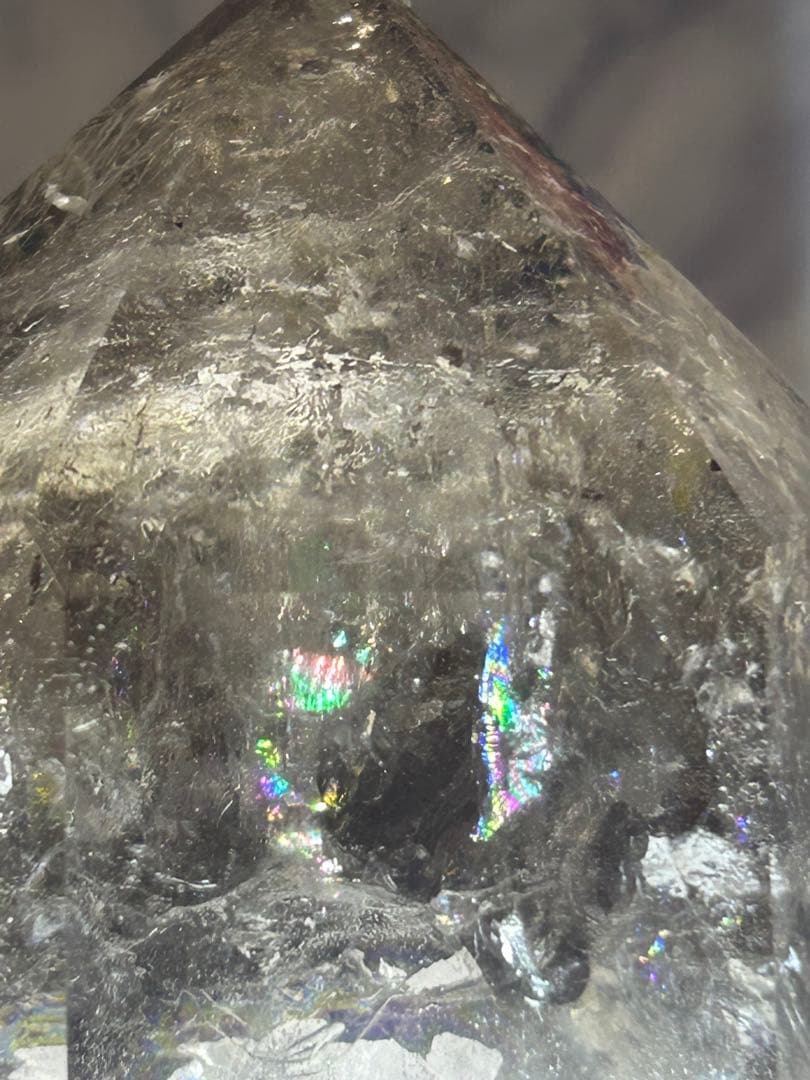 超ビック❣️⭐️スモーキークオーツ　ダブルポイント　爆虹♡木の専用台座つき 4kg⭐️