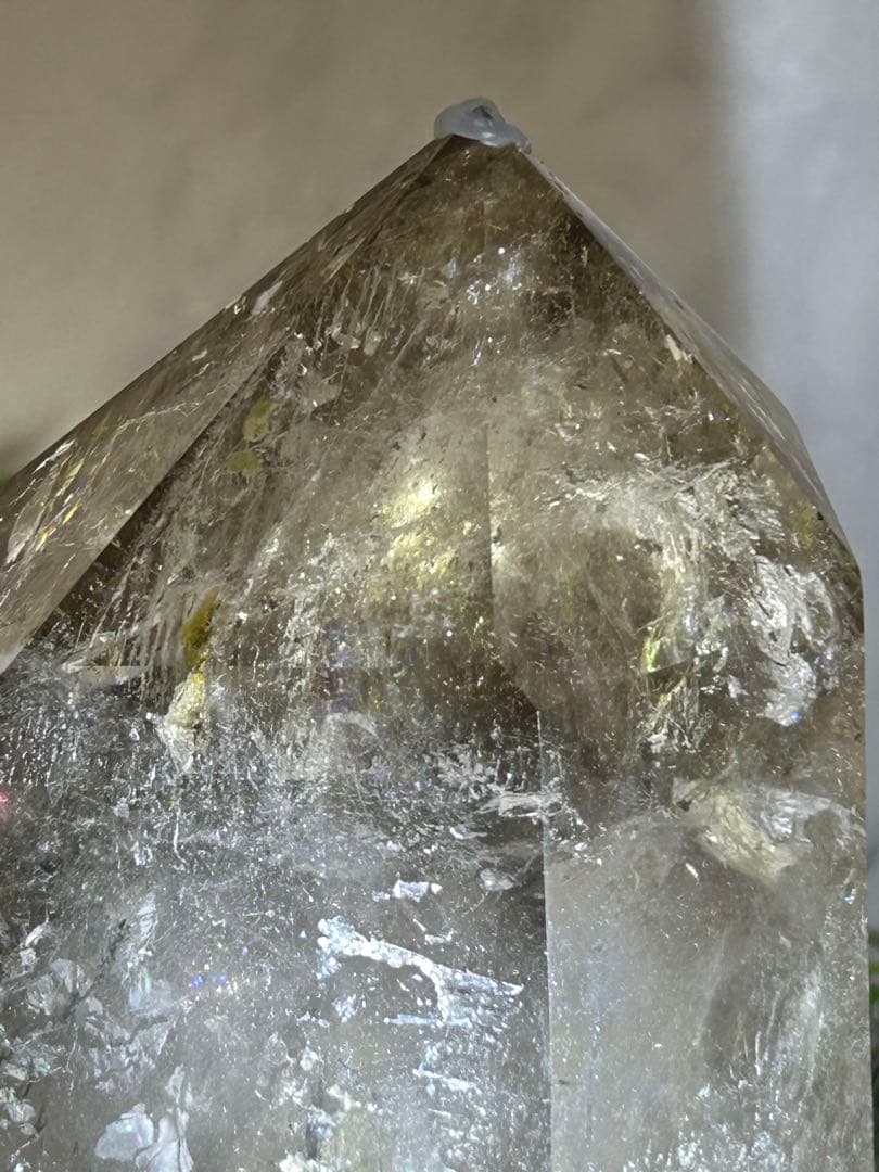 超ビック❣️⭐️スモーキークオーツ　ダブルポイント　爆虹♡木の専用台座つき 4kg⭐️