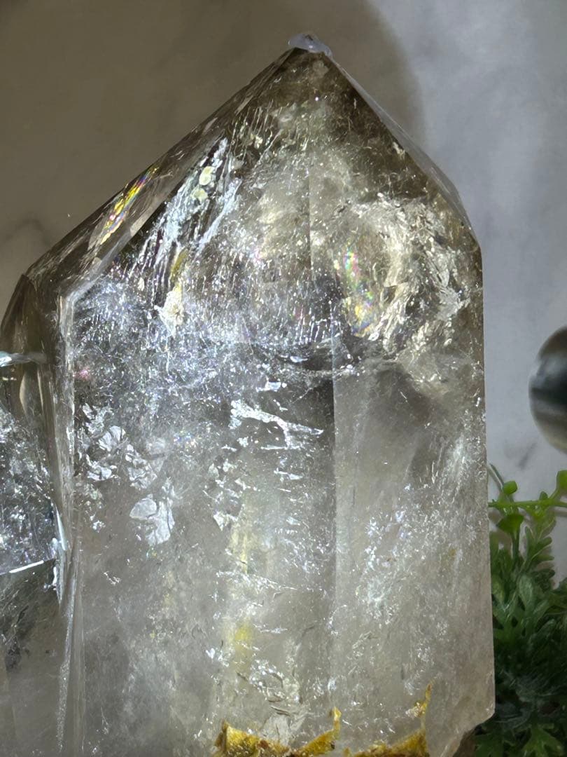 超ビック❣️⭐️スモーキークオーツ　ダブルポイント　爆虹♡木の専用台座つき 4kg⭐️