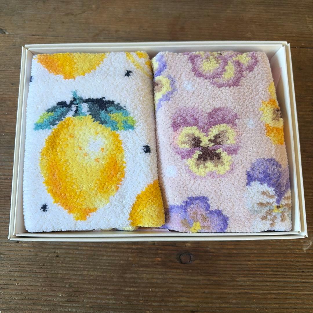 FEILERラブラリーバイフェイラー レモン パンジー柄タオルハンカチ2枚セット