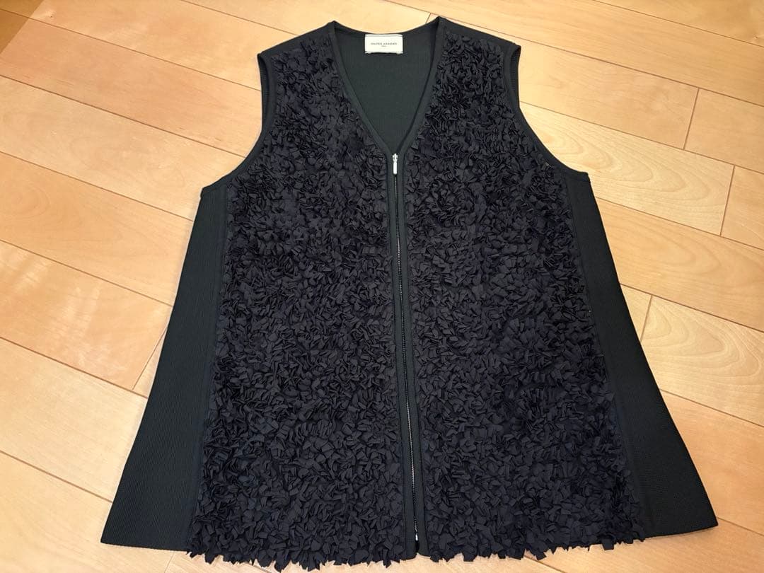 【値下げ】ユナイテッドアローズ☆フラワー チュール ニットベスト☆ブラック☆美品