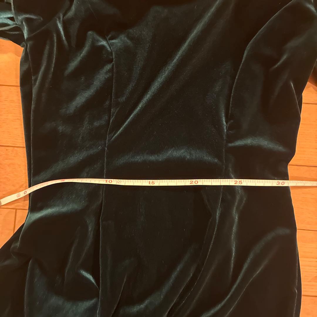 【早い者勝ち】ダークグリーン ベロア　ドレス　美品