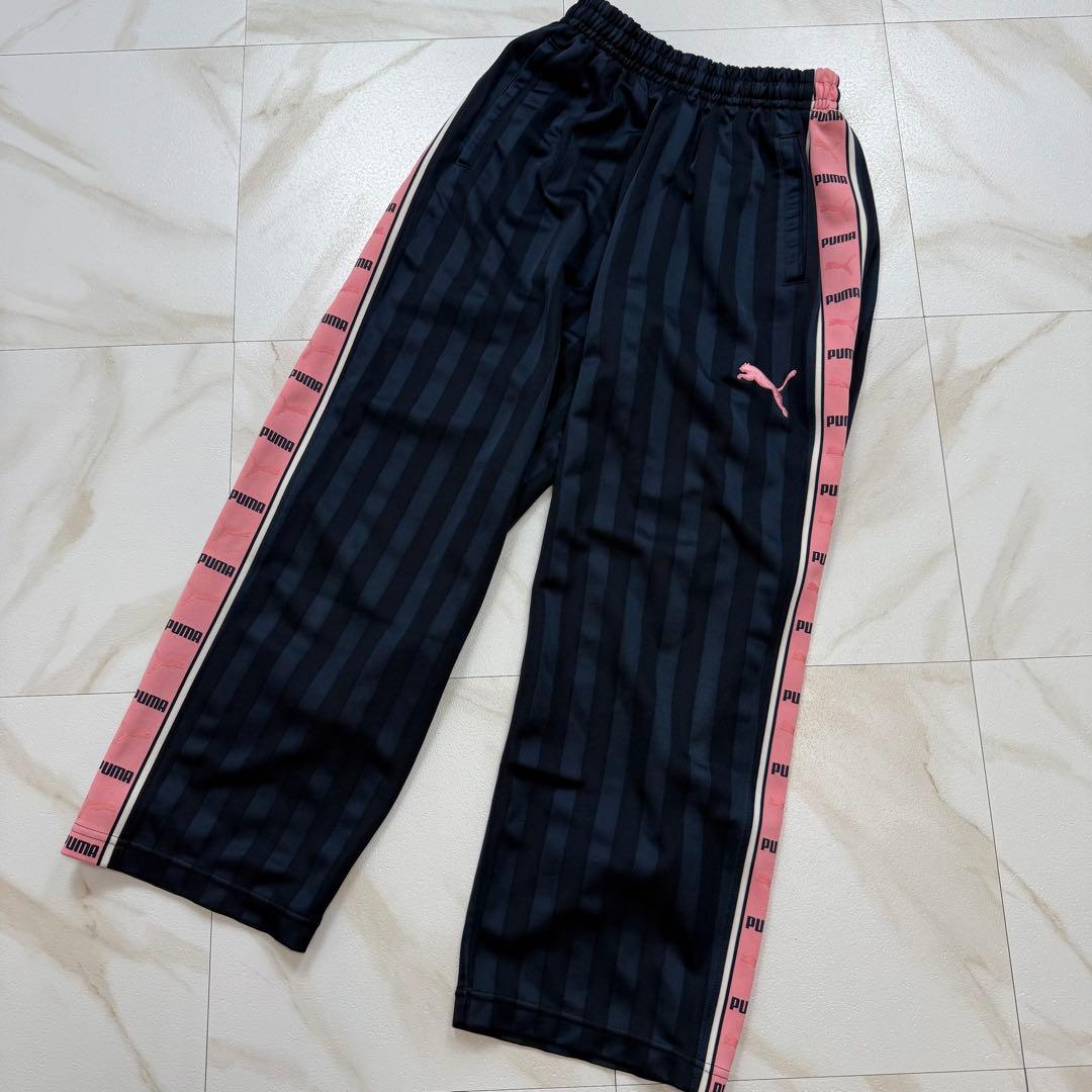 PUMA プーマ セットアップ でかロゴ ピンク×ネイビー 上下