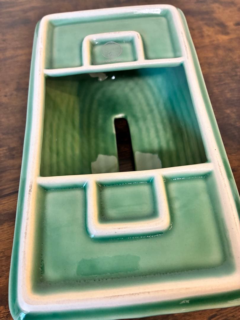 ジェンガラケラミック ティッシュケース グリーン 陶器 バリ ティッシュボックス