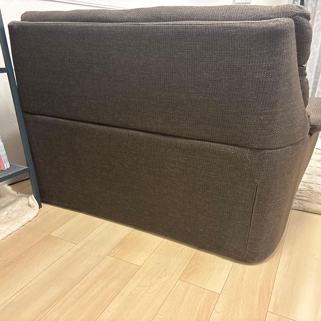 2人掛けソファ　ブラウン