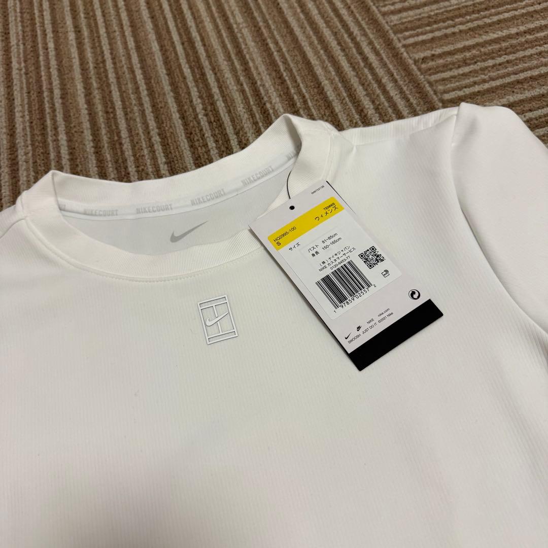 ナイキ　ウィメンズ Dri-FIT ショートスリーブ テニストップ　ホワイト　S