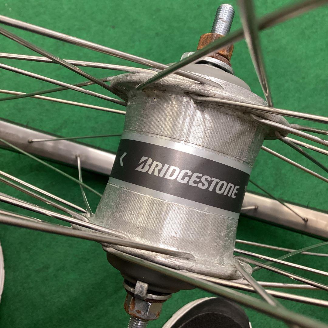 ステンレスリム　27インチ 前輪　ハブダイナモ　タイヤ付き j2端子 フロント