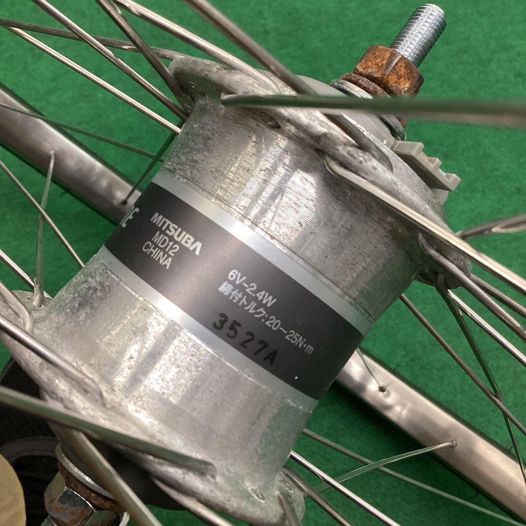 ステンレスリム　27インチ 前輪　ハブダイナモ　タイヤ付き j2端子 フロント