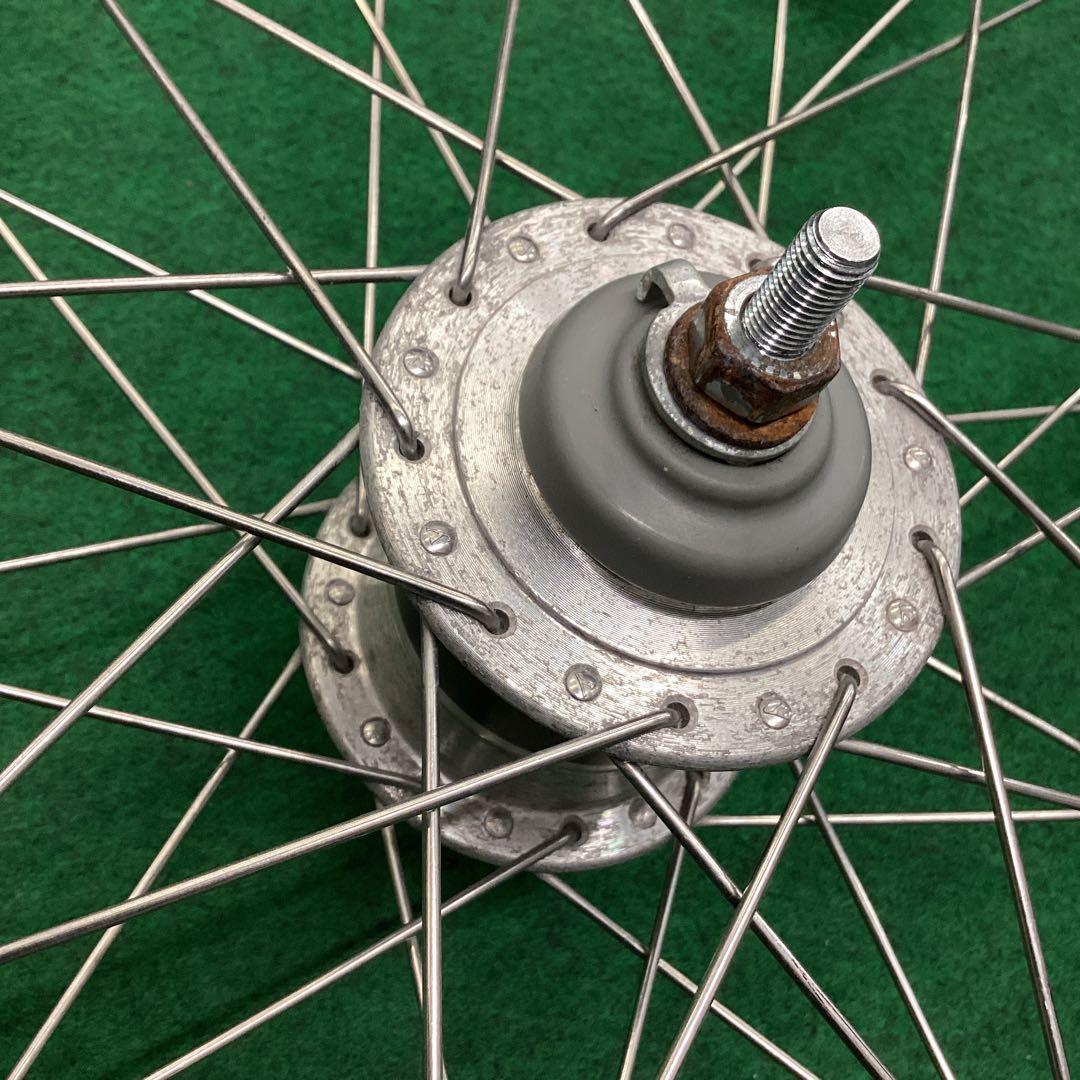 ステンレスリム　27インチ 前輪　ハブダイナモ　タイヤ付き j2端子 フロント