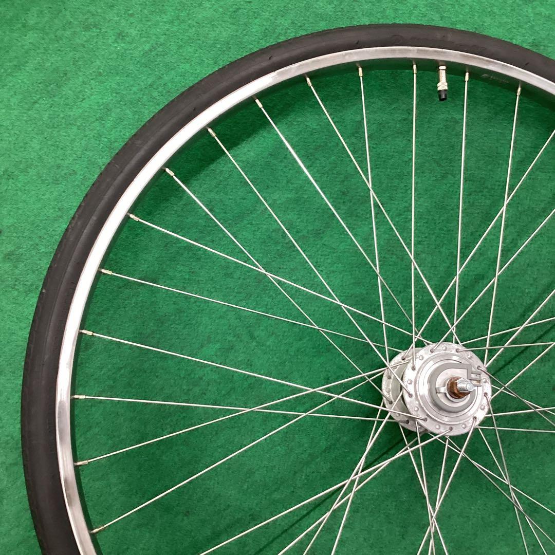 ステンレスリム　27インチ 前輪　ハブダイナモ　タイヤ付き j2端子 フロント