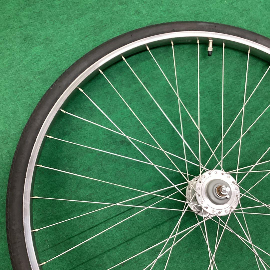 ステンレスリム　27インチ 前輪　ハブダイナモ　タイヤ付き j2端子 フロント