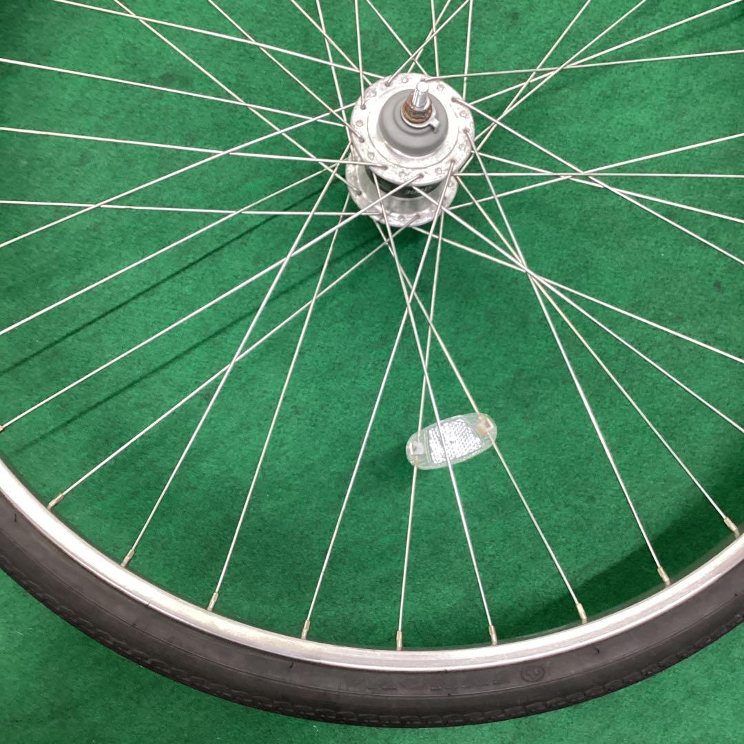 ステンレスリム　27インチ 前輪　ハブダイナモ　タイヤ付き j2端子 フロント