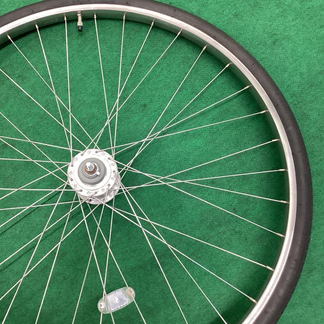 ステンレスリム　27インチ 前輪　ハブダイナモ　タイヤ付き j2端子 フロント