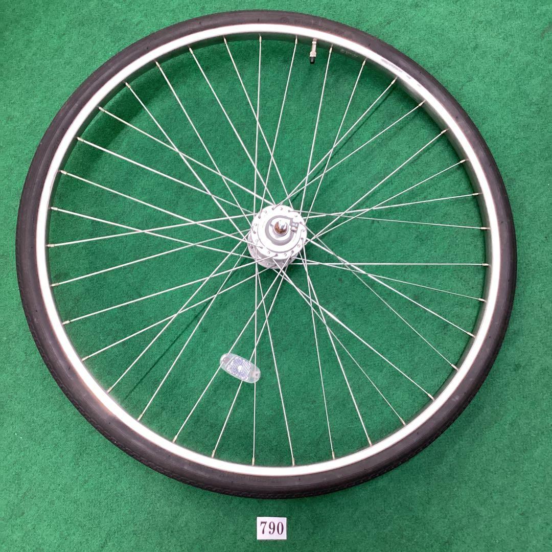 ステンレスリム　27インチ 前輪　ハブダイナモ　タイヤ付き j2端子 フロント