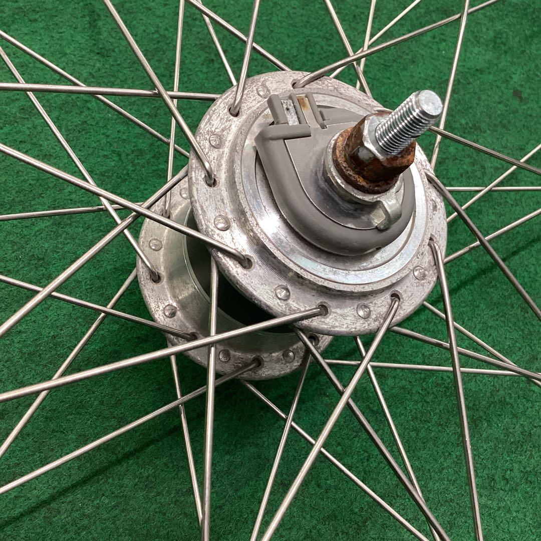 ステンレスリム　27インチ 前輪　ハブダイナモ　タイヤ付き j2端子 フロント