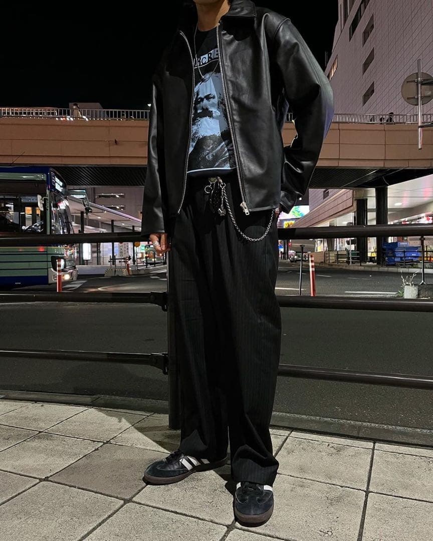 sourcream サワークリーム　レザージャケット　ブラック　牛革　カウレザー