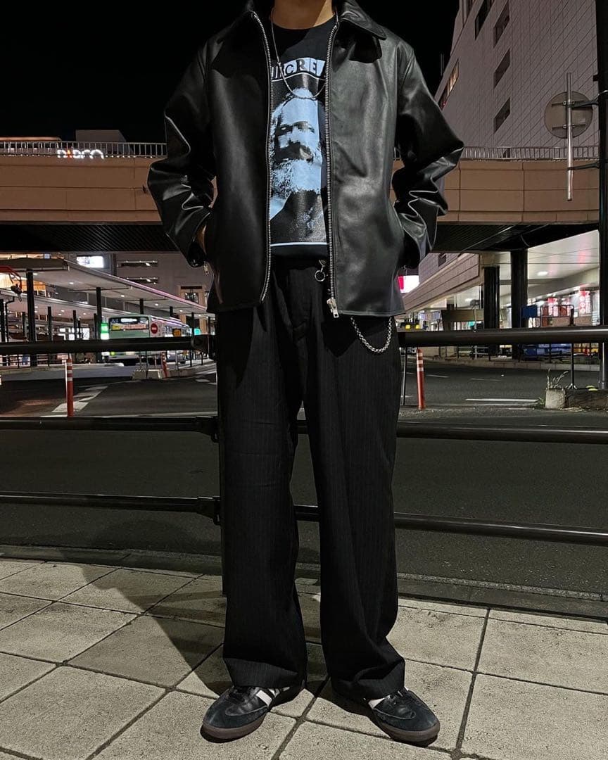 sourcream サワークリーム　レザージャケット　ブラック　牛革　カウレザー