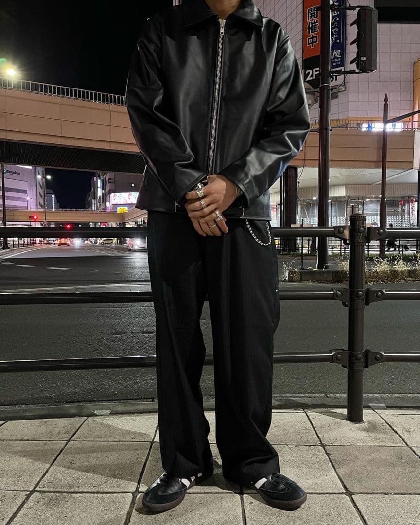 sourcream サワークリーム　レザージャケット　ブラック　牛革　カウレザー