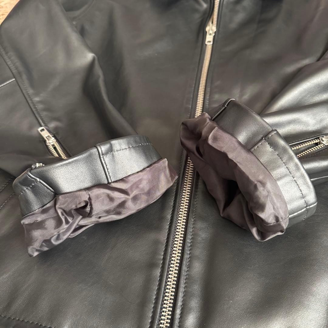 sourcream サワークリーム　レザージャケット　ブラック　牛革　カウレザー